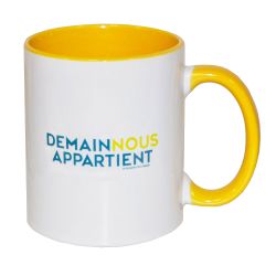 Mug blanc et jaune Demain Nous Appartient